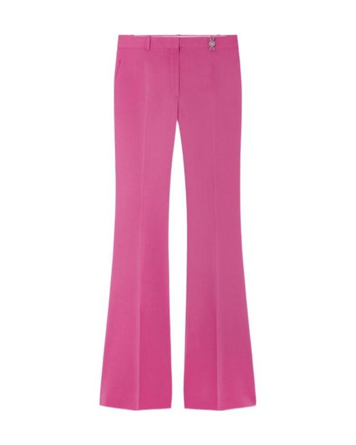 Versace Pink Pressed-Crease Tailored Trousers