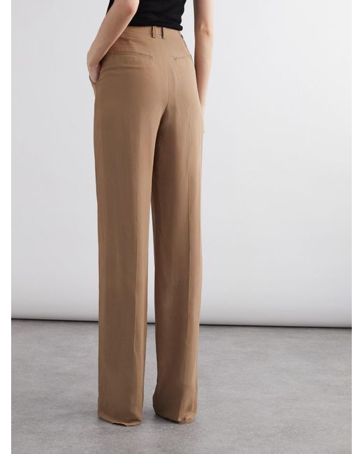 Saint Laurent Brown High Waist Straight Leg Trousers