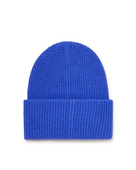 DIESEL Blue K-Phat Patch-Detail Ribbed-Knit Beanie Hat for men