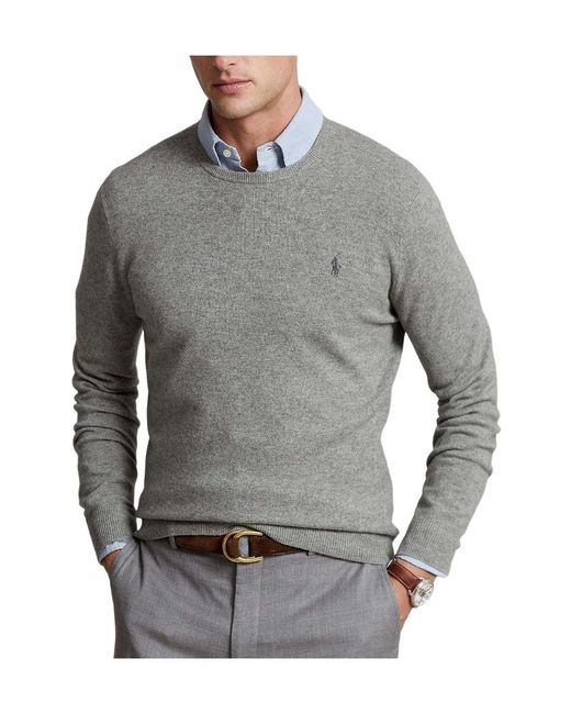 Polo Ralph Lauren Gray Polo Pony Embroidered Knitted Jumper for men