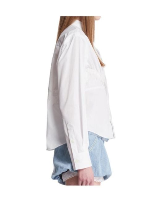 Sacai White Long-Sleeved Shirt