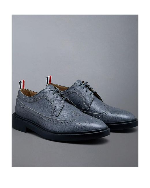 Thom Browne Blue Almond-Toe Leather Brogues for men