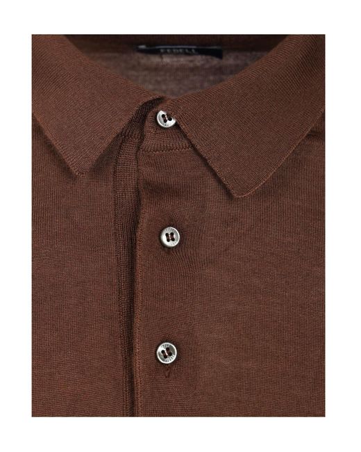 Fedeli Brown Long-Sleeved Sweater for men