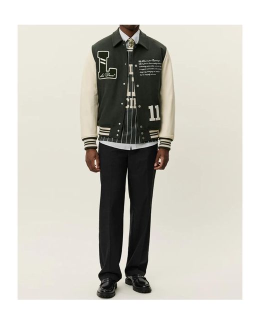 Les Deux Green Varsity Wool Jacket for men
