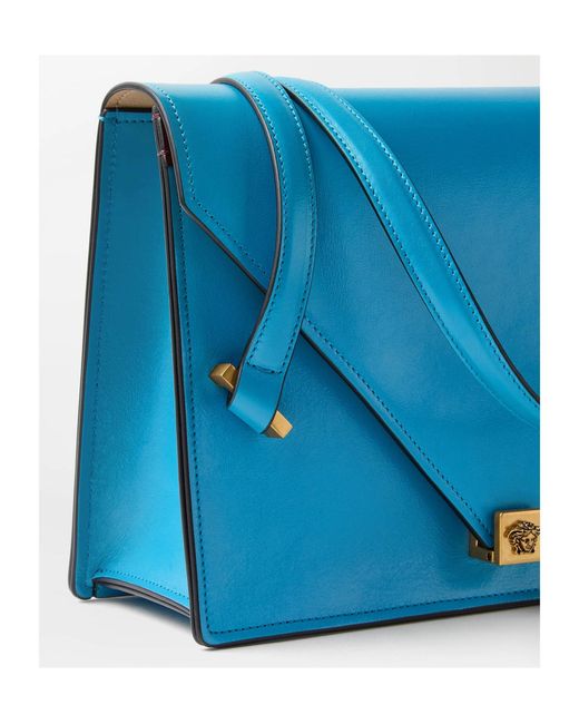 Versace Blue Severine Flap Shoulder Bag