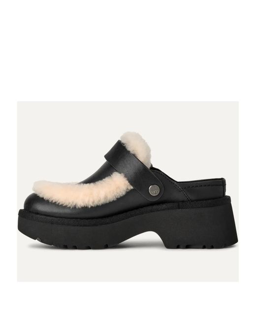 Ugg Black 51Mm Esmee Fur Trim Mules