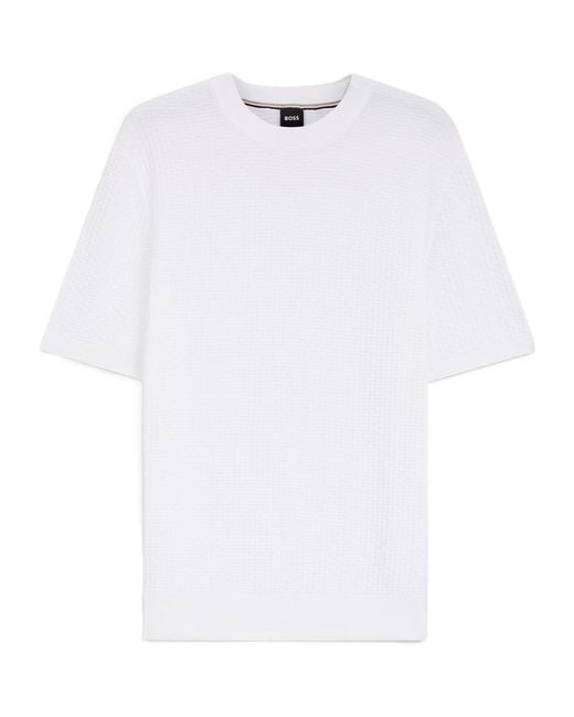 Boss White Boss Short-Sleeved Knitted Top for men