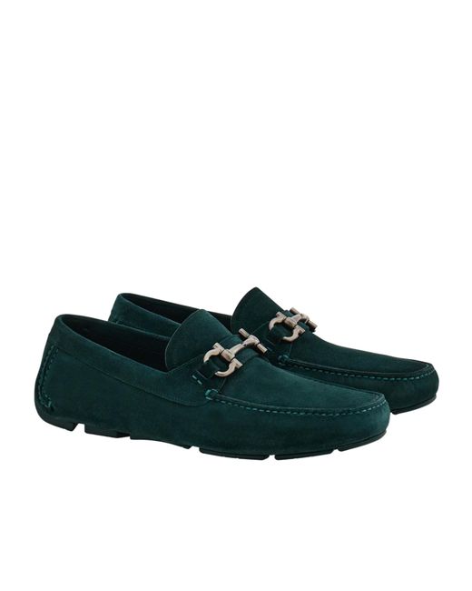 Ferragamo Green Driver With Gancini Ornament for men