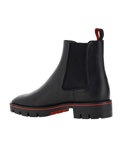 Christian Louboutin Black Slip-On Ankle Boots for men