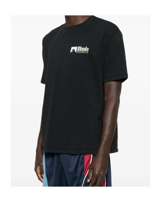 Rhude Black Ramatuelle Intl Racing T-Shirt for men