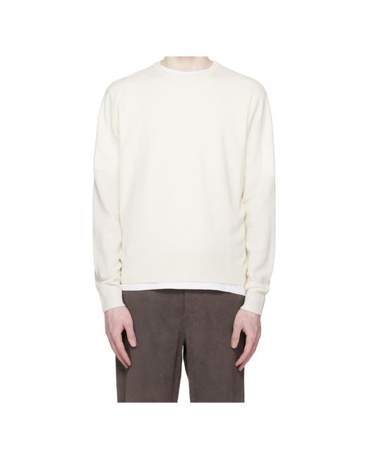 Entire studios White Knit Crewneck Sweater for men