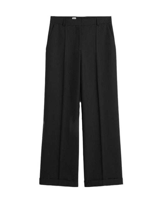 Totême Black Totême Mid-Rise Wide-Leg Trousers