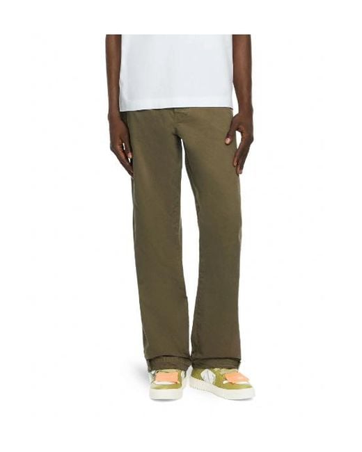 Off-White c/o Virgil Abloh Green Swimming Logo Carpenter Trousers for men