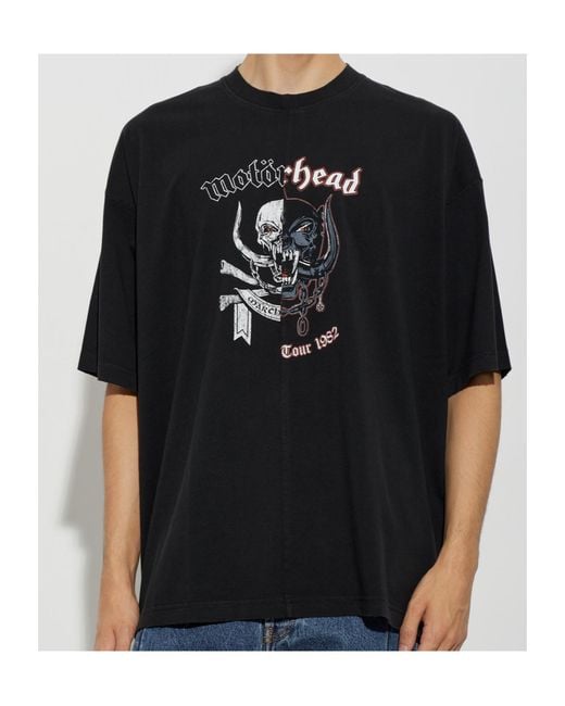 Vetements Black Crew Neck Short-Sleeved T-Shirt for men