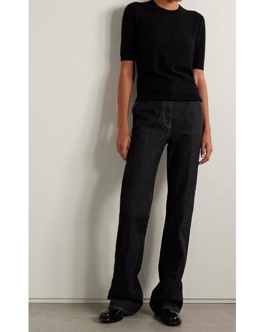 The Row Black Vita Straight Jeans