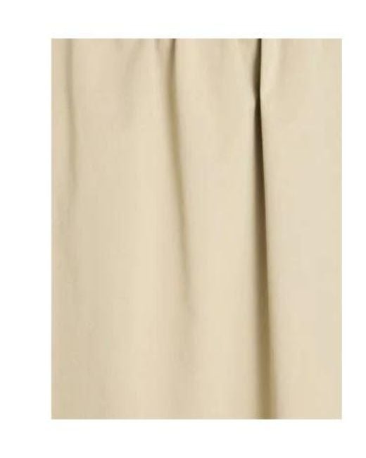 Brunello Cucinelli Natural Solid Color Stretch Twill Skirt