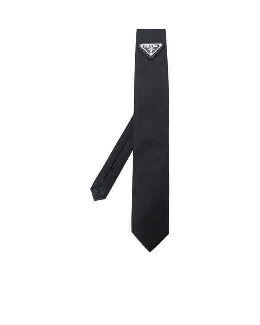 Prada Black Re-Nylon Gabardine Tie for men