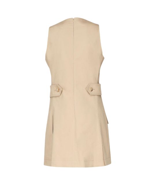 Chloé Natural Cotton Satin Lace-Up Pinafore Dress
