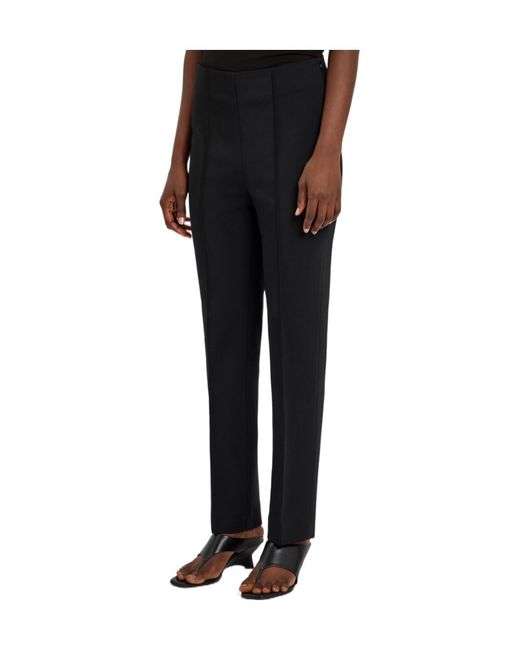 Rohe Black Pintuck Cigarette-Leg Woven Trousers