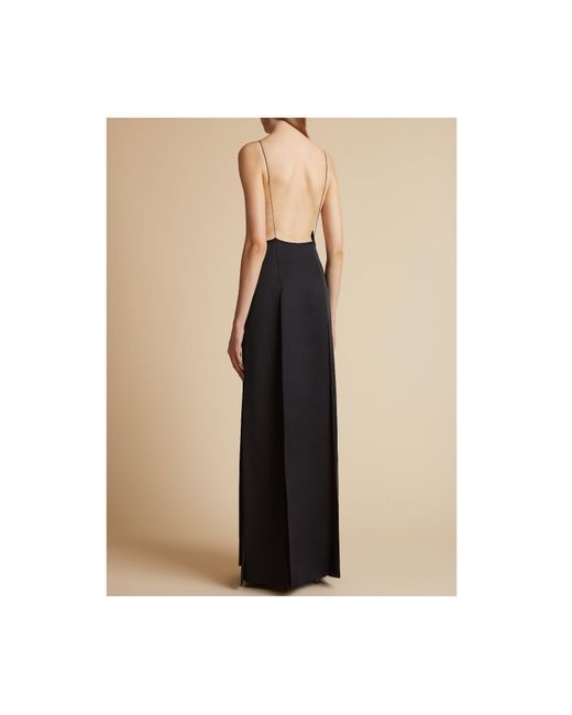 Khaite Black The Nonya V-Neck Sleeveless Dress