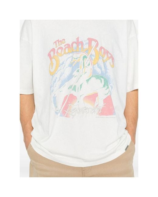Represent White Short-Sleeved T-Shirt for men