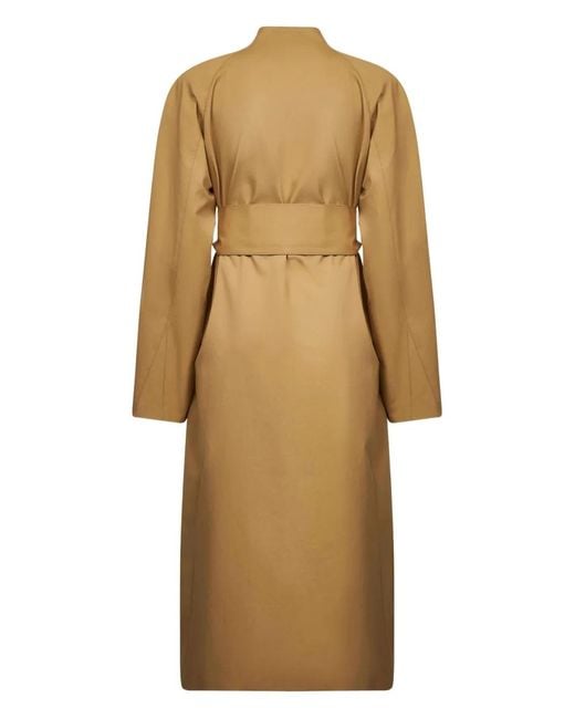 Khaite Natural Belted Raglan-Sleeve Coat