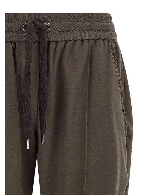 Brunello Cucinelli Gray Drawstring Tapered-Leg Sweatpants