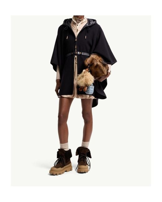 Moncler Black Padded Cape