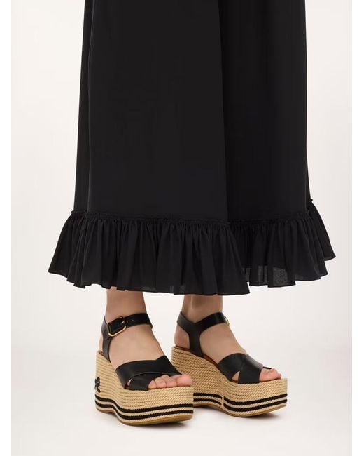 Chloé Black Draped Casual Pants