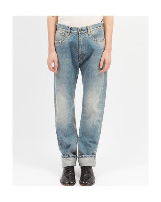 Maison Margiela Blue Distressed Jeans for men