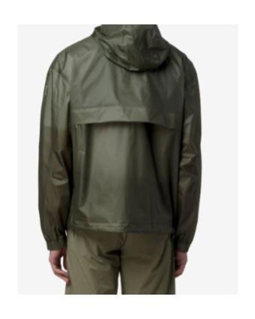 K-Way Green Zip-Front Hooded Jacket for men