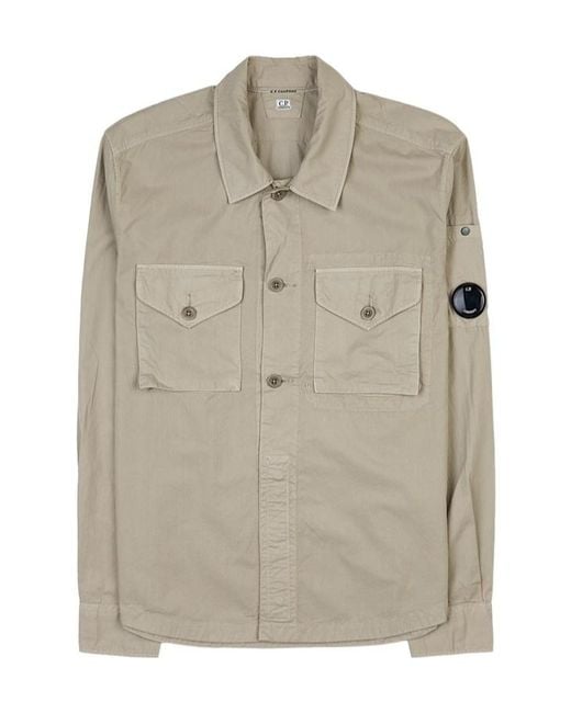C P Company Natural Lens-Detail Cotton Shirt for men
