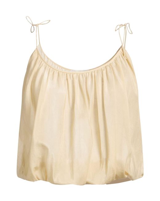 Tory Burch Natural Solid Color Sleeveless Top