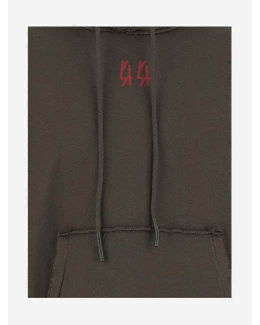 44 Label Group Green Logo Print Hoodie for men