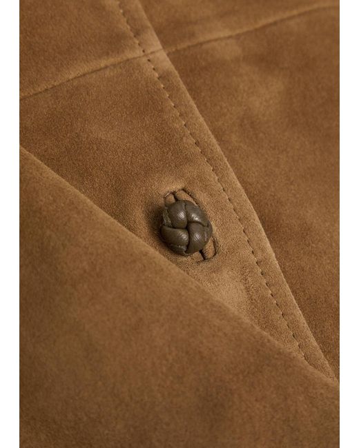 Rohe Brown Solid Colour Suede Overshirt