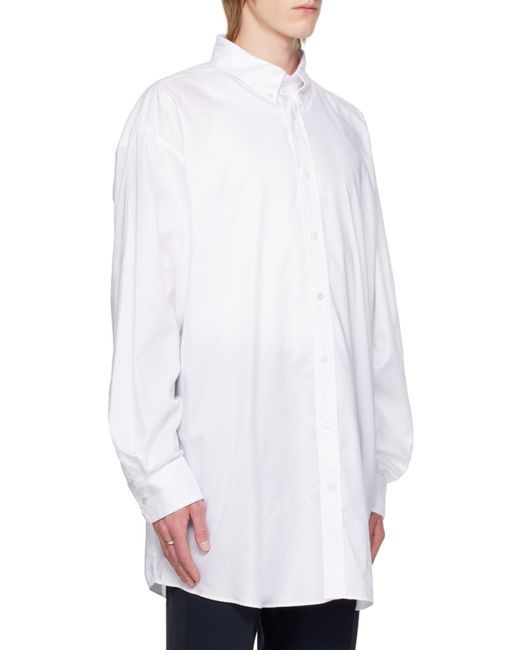 Maison Margiela White Buttoned Long-Sleeved Shirt for men