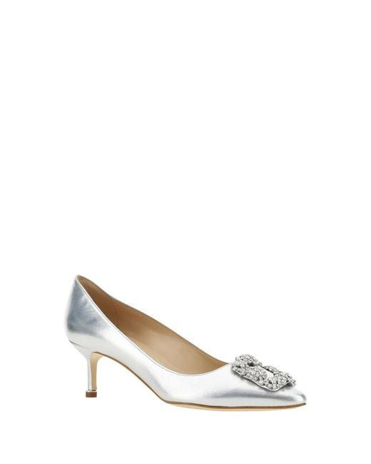 Manolo Blahnik White Hangisi 50Mm Pumps