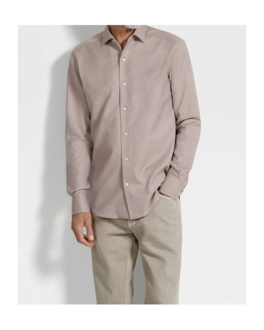Zegna Brown Cashco Shirt for men