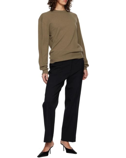 Totême Black Totême Cropped Pleated Trousers