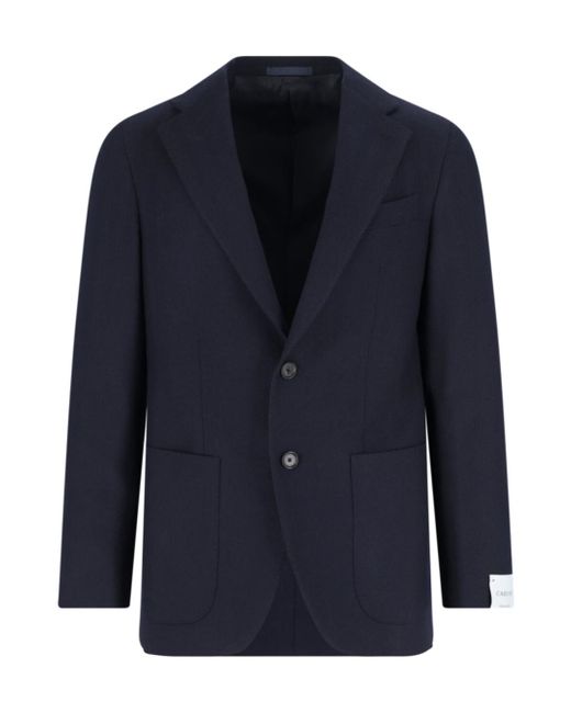 Caruso Blue Single Breasted Long Sleeved Jacket for men