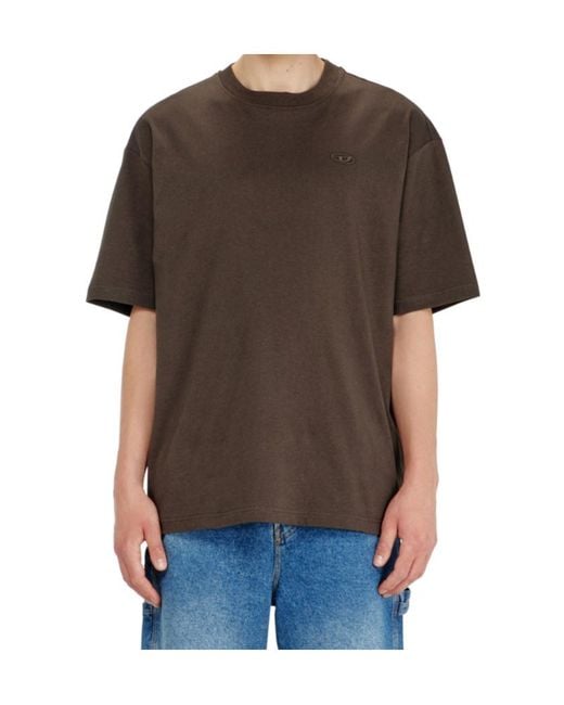 DIESEL Logo-Embroidered Washed-Finish T-Shirt for men