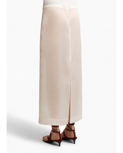 Khaite White Slit Skirt