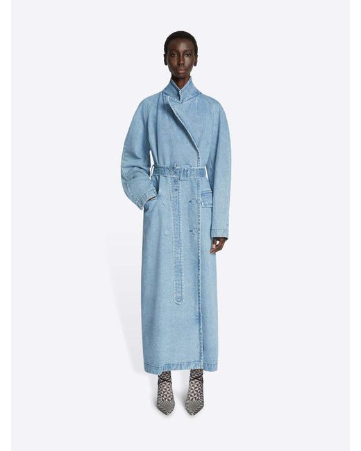 Dries Van Noten Blue Denim Trench Coat
