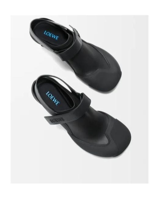 Loewe Black Round-Toe Open-Heel Sandals