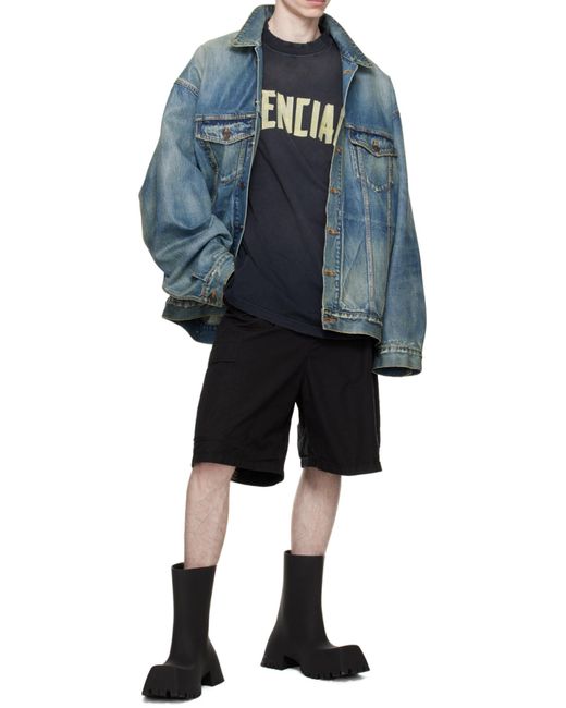 Balenciaga Black Tape Type Medium Fit T-Shirt for men