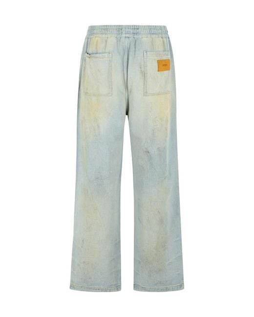 Amiri Blue Straight Leg Baggy Jeans for men