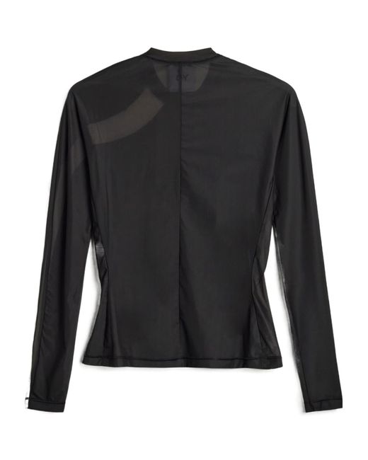 Y-3 Black Sheer Panel Long Sleeve Performance Top