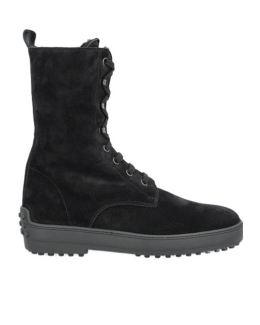 Tod's Black Lace-Up Ankle Boots