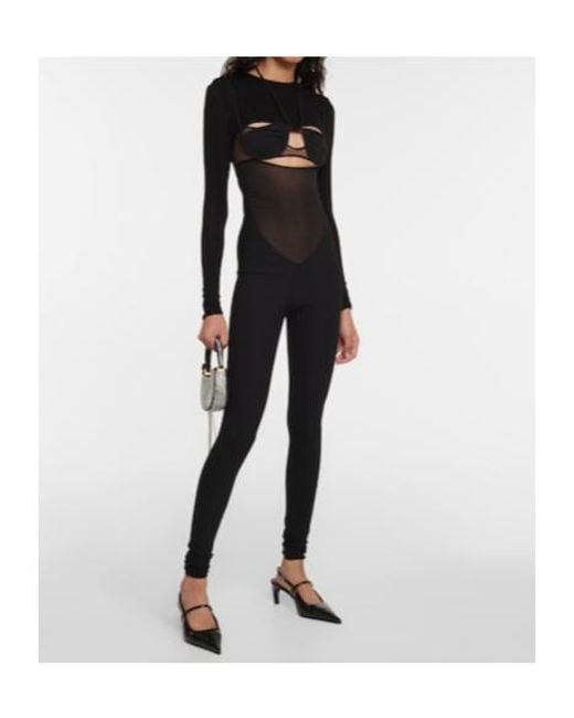 Nensi Dojaka Black Cutout Paneled Jumpsuit