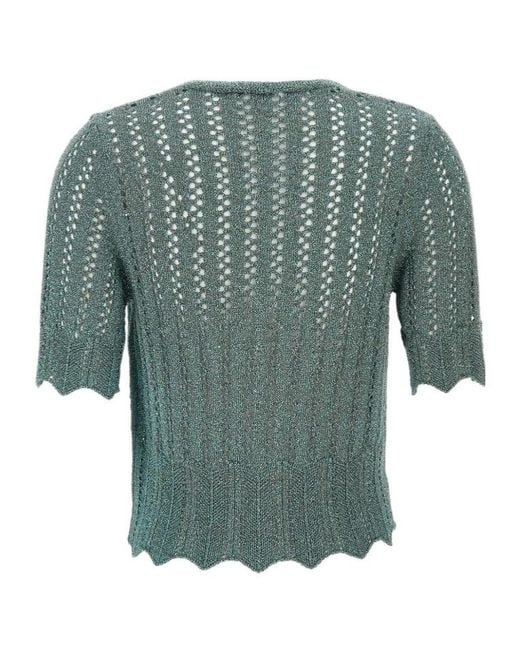 Kaos Green Openwork Knit Shrug